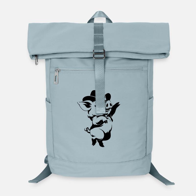 Motif de dessin animé de cochon drôle avec chapeau Sac à dos ordinateur