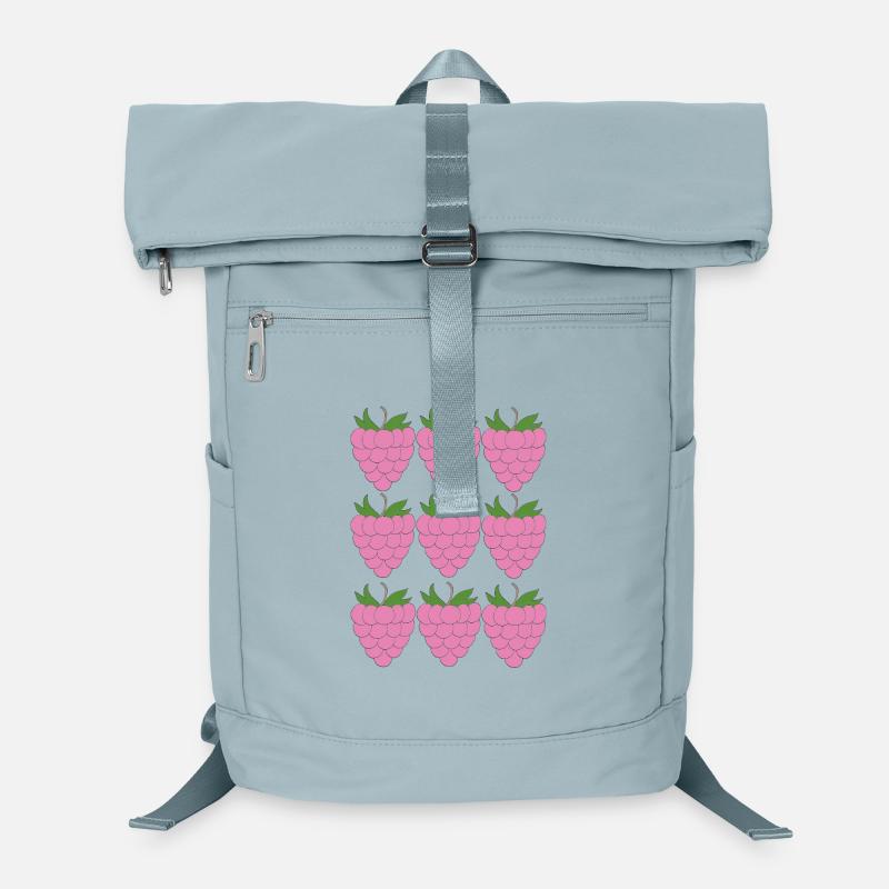 Himbeer Raster Muster Laptop-Rucksack 