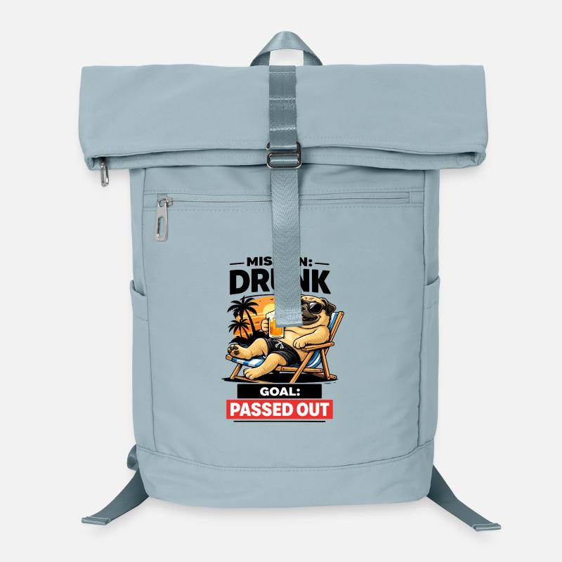 Sunset Pug Traînant Bière Sac à dos ordinateur