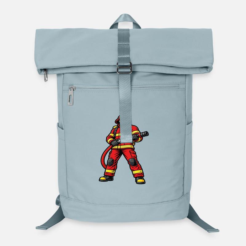 Feuerwehrmann in Aktion dynamisches rotes Outfit Laptop-Rucksack 