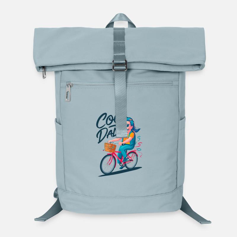 Coole Papa Radfahren Illustration Laptop-Rucksack 