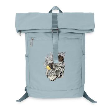 Leaf Fabric Feather Light Pattern - Laptop Backpack - ice blue - Front