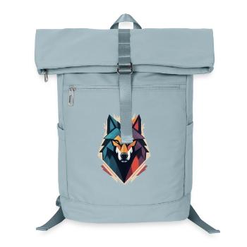 Geometrischer Wolfskopf - Laptop-Rucksack  - Eisblau - Vorne