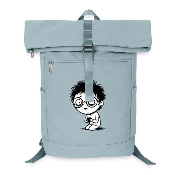 Student Coffee Fatigue Blank Gaze Manga - Laptop Backpack - ice blue - Front