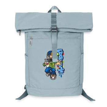 B-Boy und Graffiti - Laptop-Rucksack  - Eisblau - Vorne