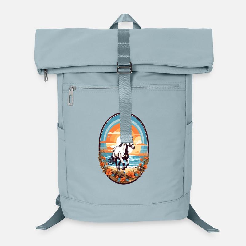 Cheval sur la plage Sac à dos ordinateur