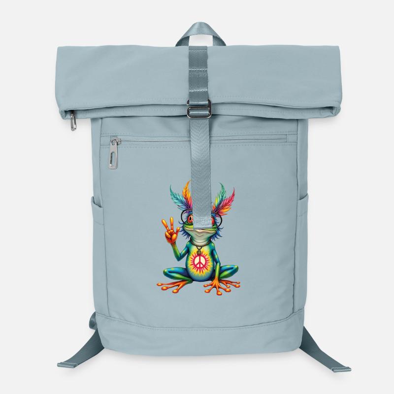 Grenouille hippie paisible - Sac à dos ordinateur - bleu glacier