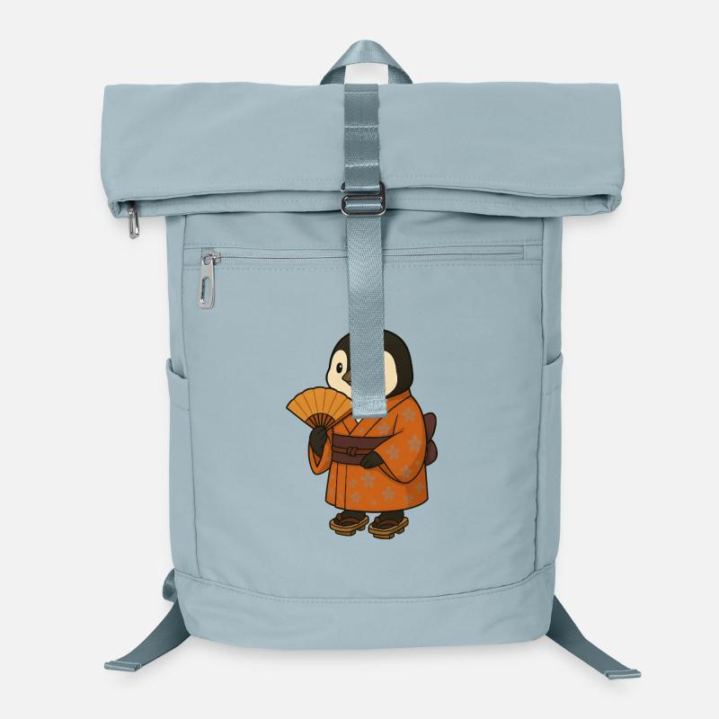 Pinguin Japan Tradition Kleidung Blumenmuster  Laptop-Rucksack 