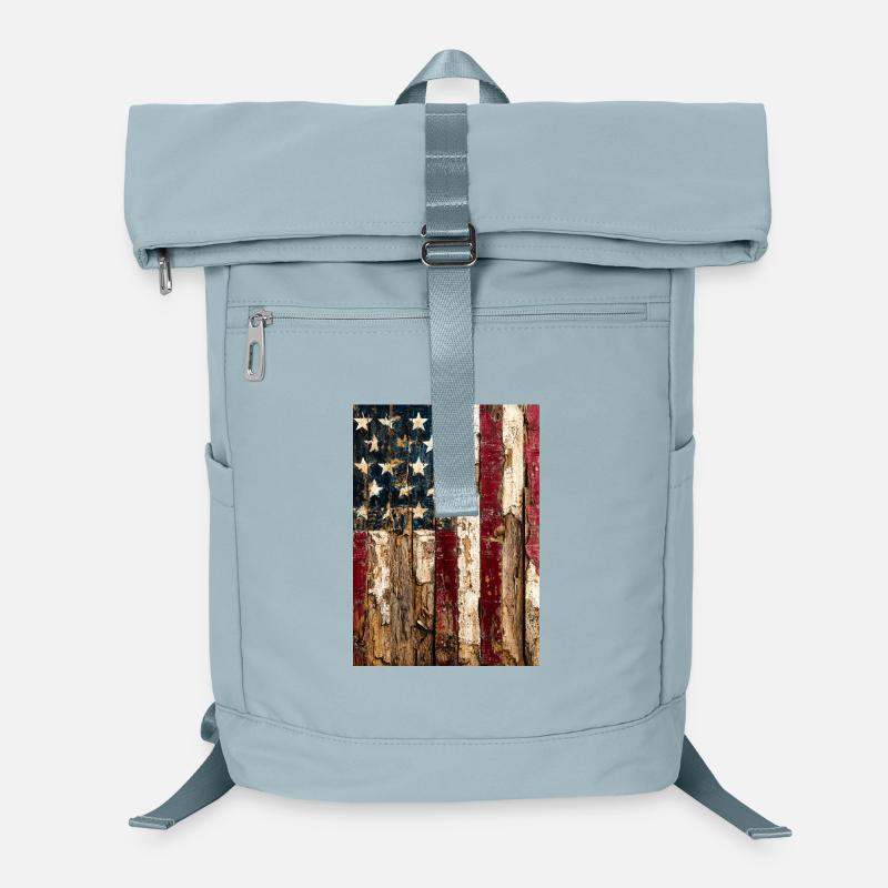 Rustic American Flag Wall Art Laptop Backpack