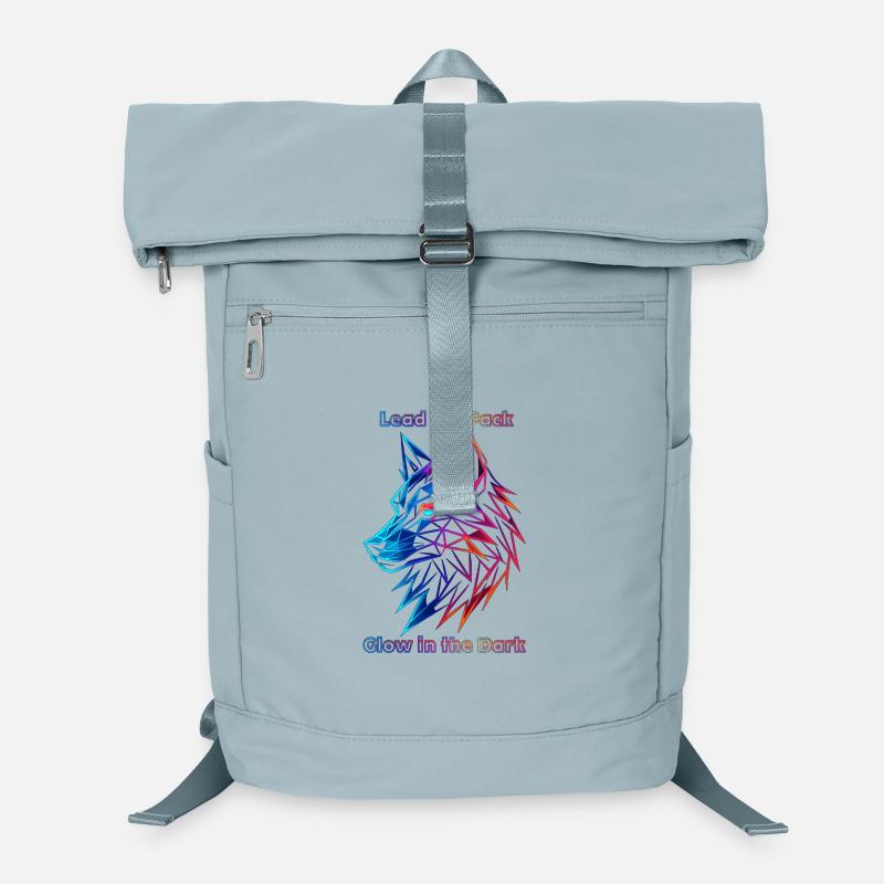 Neon Geometrische Wolf Illustration Laptop-Rucksack 