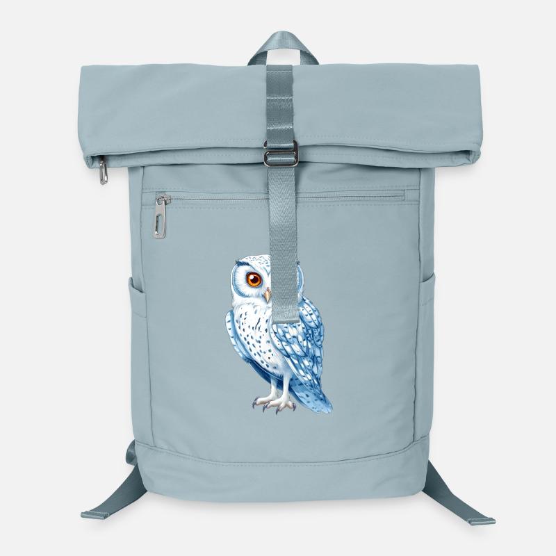 Snow White Blue Owl Drawing Laptop Backpack