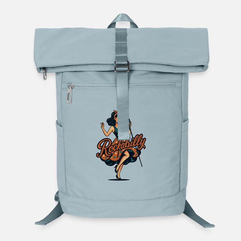 Rockabilly Charcoal Microphone Singing 50s Gift Laptop Backpack