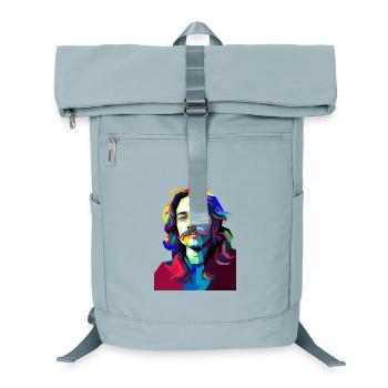 Trommelmusiker-Pop-Art - Laptop-Rucksack  - Eisblau - Vorne