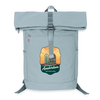 Amsterdamer Kanal Retro Niederlande Sonnenuntergangsreisen - Laptop-Rucksack  - Eisblau - Vorne