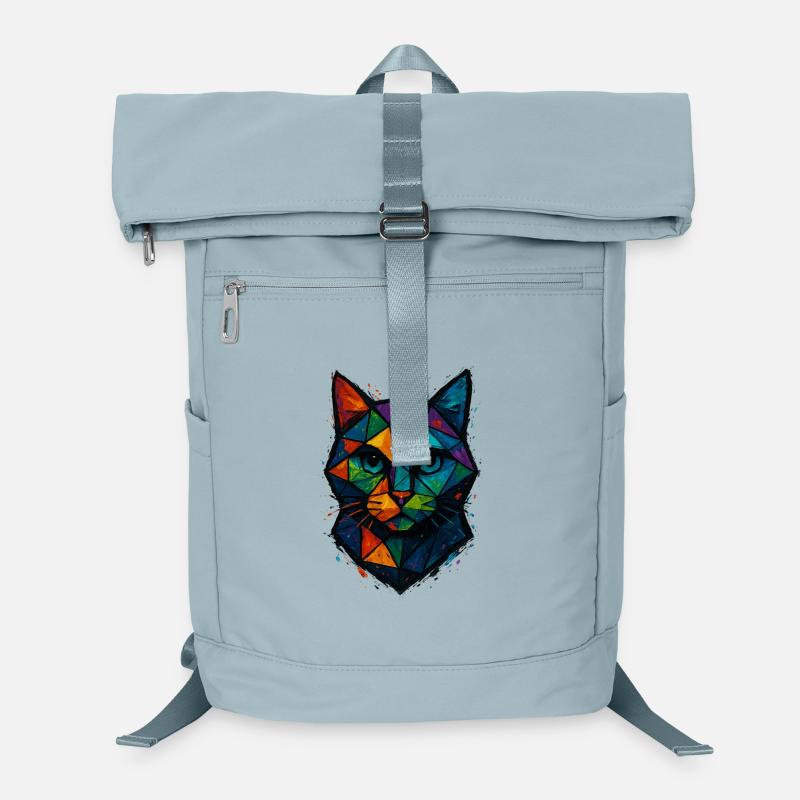 Chat Low Poly - Geometric Mesh Polygonal Art Desig Sac à dos ordinateur
