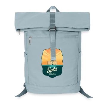 Geteiltes Diokletians Palac Vintage-Reiseabzeichen - Laptop-Rucksack  - Eisblau - Vorne