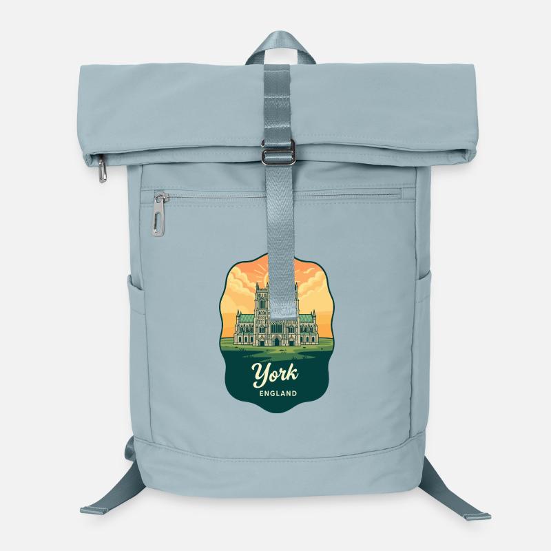 York Minster Cathedral Vintage-Sonnenuntergangsabzeichen Laptop-Rucksack 