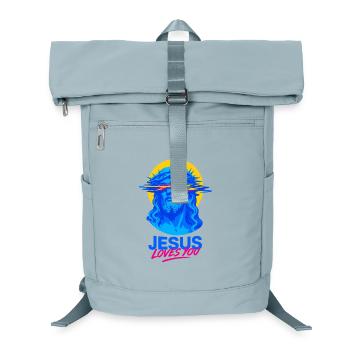 Portrait au néon de Jésus t’aime - Sac à dos ordinateur - bleu glacier - Devant