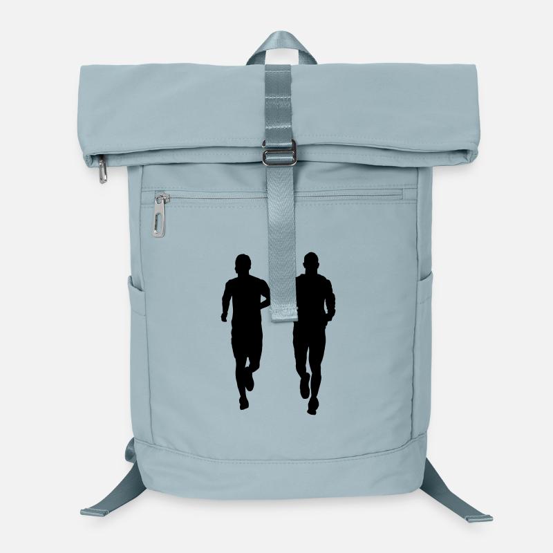 laufendes Paar zwei Männer Laptop-Rucksack 