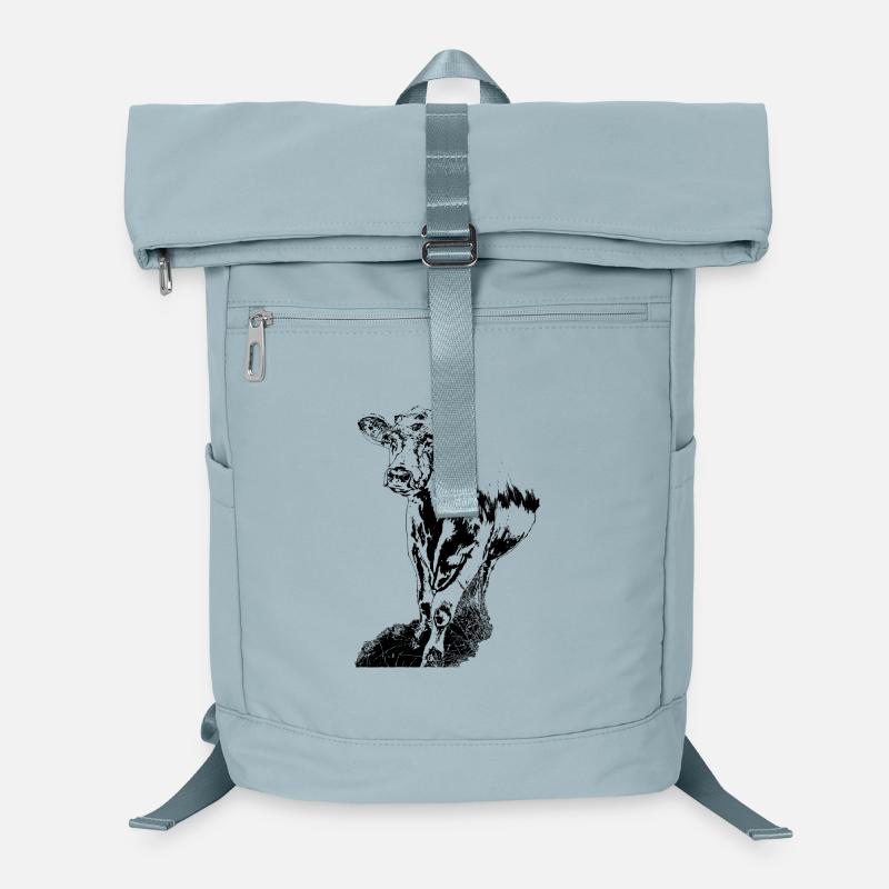 Kuh schwarz weiß Comic Laptop-Rucksack 
