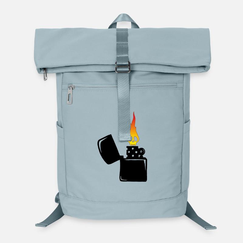 flaming skull and black lighter Laptop Backpack