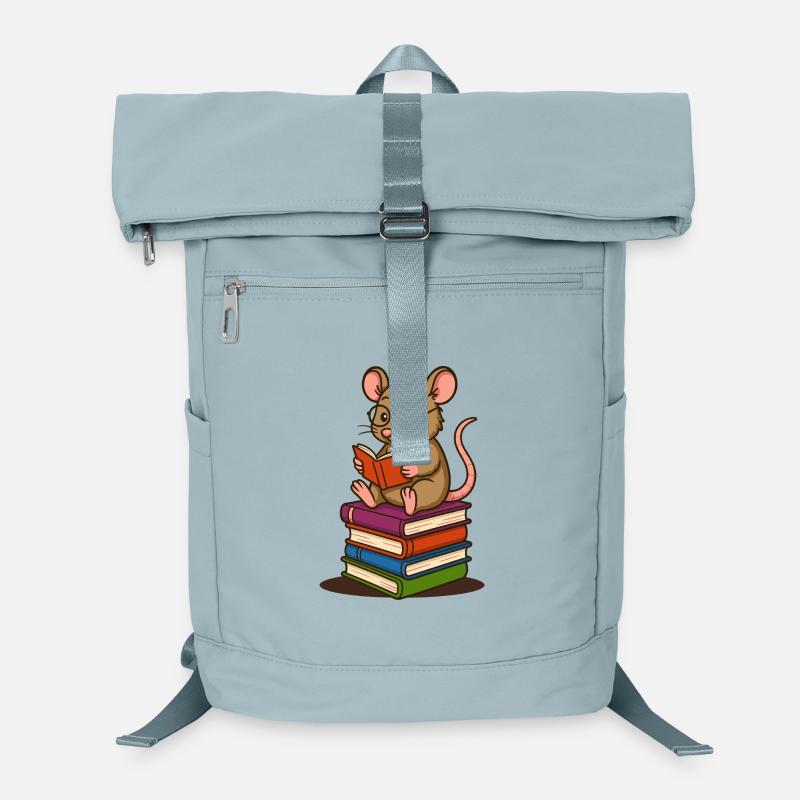 Leseratte mit Brille und Bücherstapel Laptop-Rucksack 