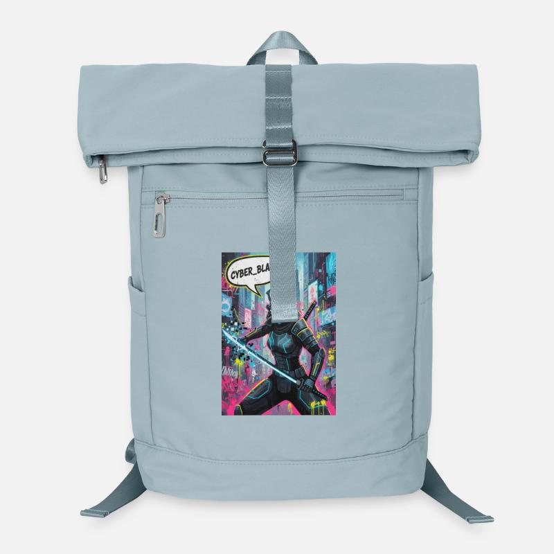 Cyber Samurai Neon Graffiti - Laptop Backpack - ice blue