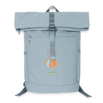 Blumige Garnelen und fröhlicher Strauß - Laptop-Rucksack  - Eisblau - Vorne