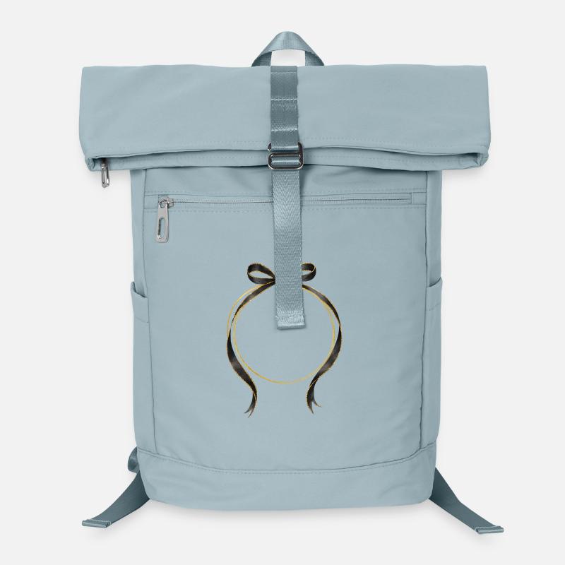 Circle Bow Black Gold Personalizable Laptop Backpack