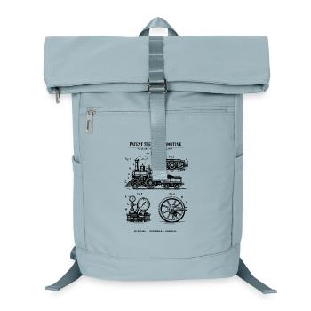 Vintage Dampflokomotiv-Bauplan - Laptop-Rucksack  - Eisblau - Vorne