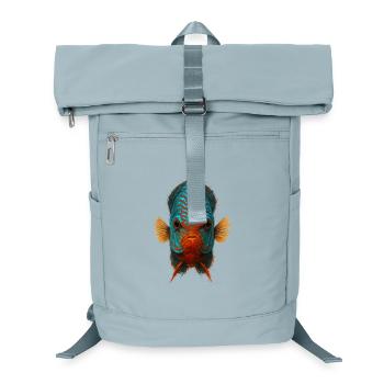 Blauer und oranger Diskusfisch mit intensiven Augen - Laptop-Rucksack  - Eisblau - Vorne