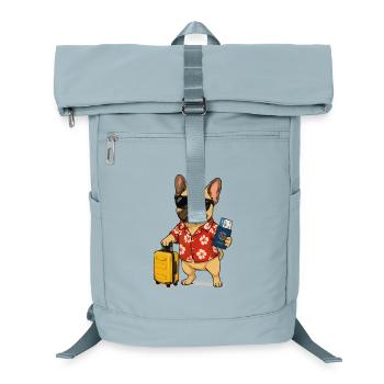 Hawaiianischer Bulldog mit Reisekoffer - Laptop-Rucksack  - Eisblau - Vorne
