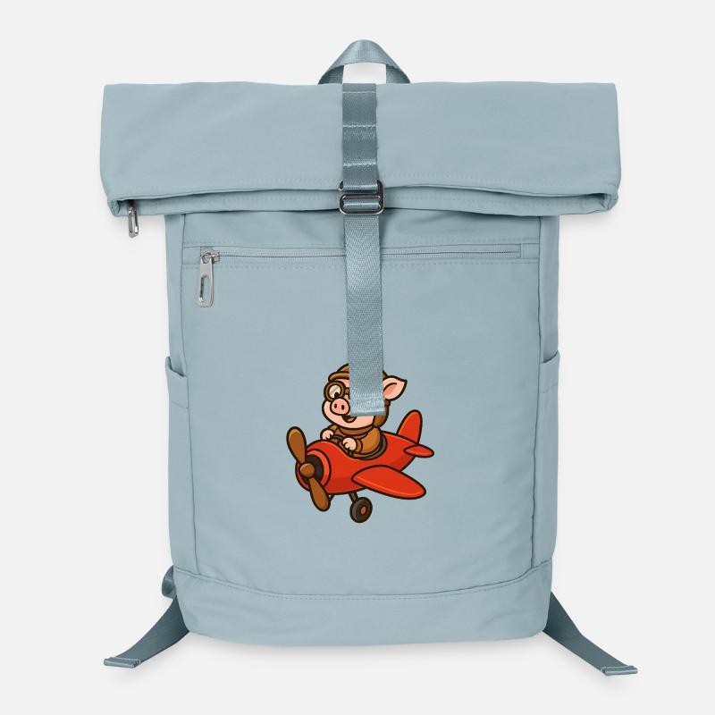 Expressive pig pilot in retro style Laptop Backpack