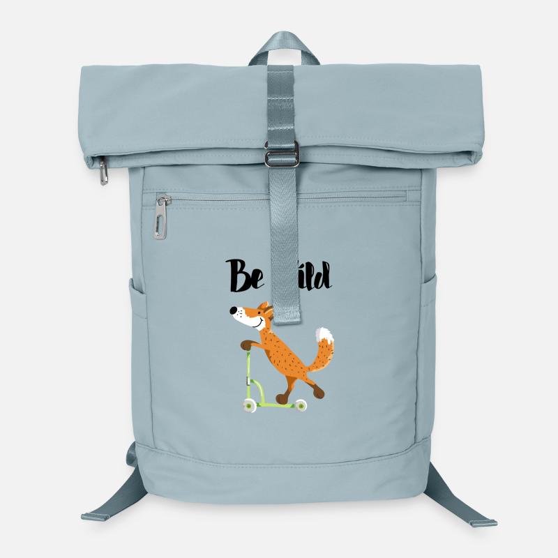 Be Wild Fox with his scooter - Kids - Funny Laptop Backpack
