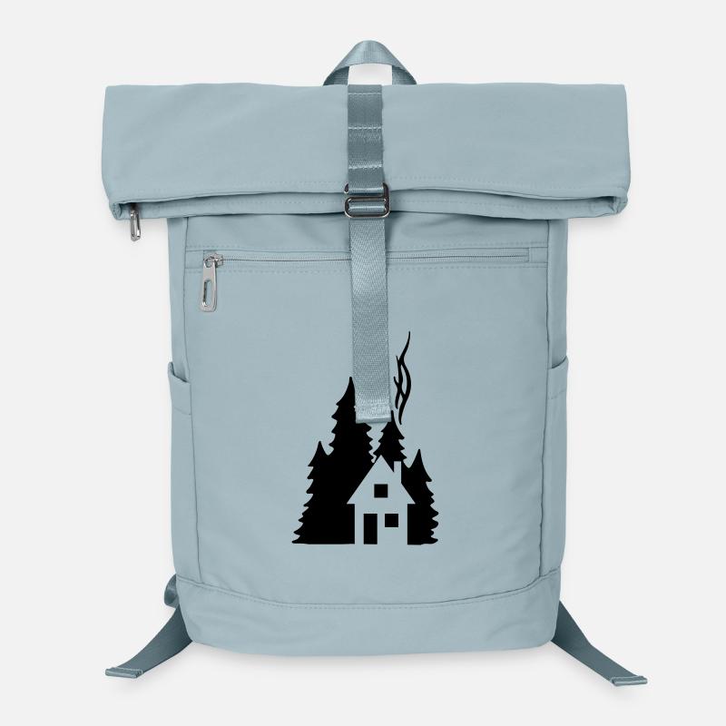 Silhouette Waldhaus Tannen - Design naturel chaleureux Sac à dos ordinateur