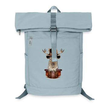 Steampunk deer with antique cylinder hat - Laptop Backpack - ice blue - Front