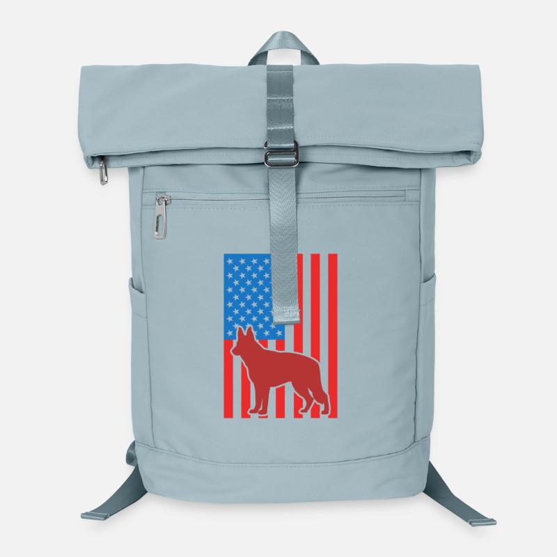 Schäferhund US Flagge Laptop-Rucksack 