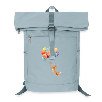 Fliegender Fuchs mit bunten Ballons - Laptop-Rucksack  - Eisblau - Vorne