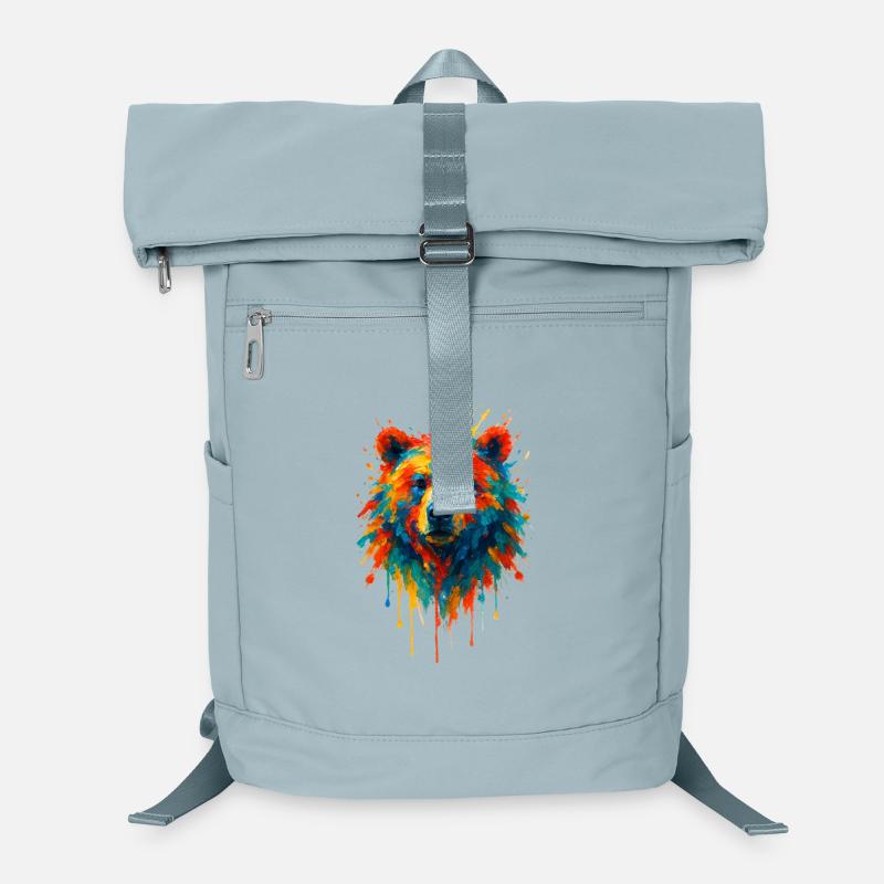 Bär im Splatter-Dynamik-Gemälde Laptop-Rucksack 