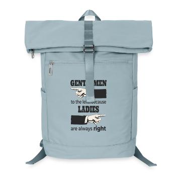 Messieurs à gauche – les dames ont toujours RAISON - Sac à dos ordinateur - bleu glacier - Devant