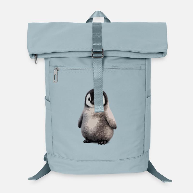 Soft Penguin Chick Illustration Laptop Backpack