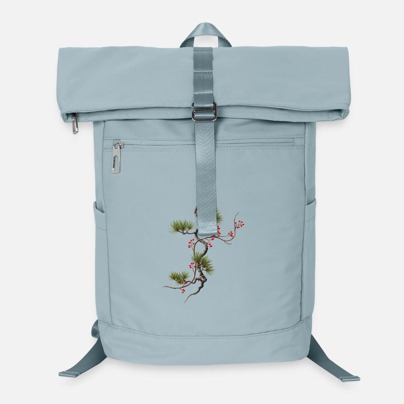 Ikebana Épicéa avec baies rouges style zen Sac à dos ordinateur