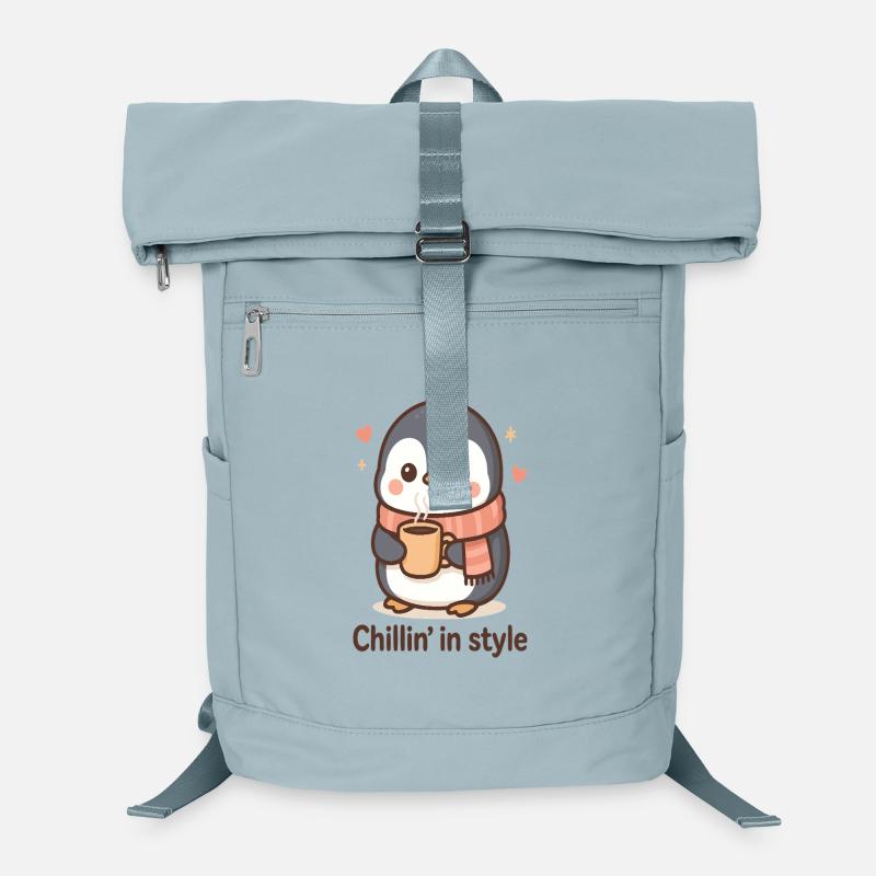 Pingouin mignon avec du café Sac à dos ordinateur