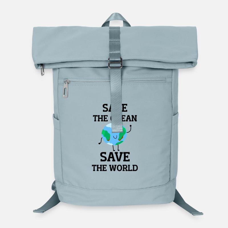 Save the ocean save the world. Smiling earth Laptop Backpack
