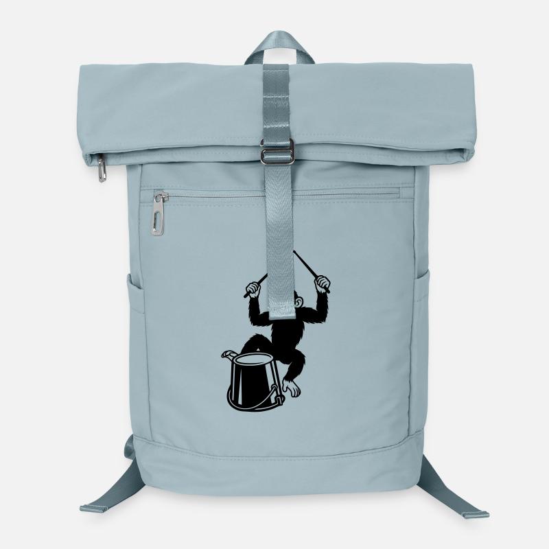 Illustration de bande dessinée de singe jouant de tambours Sac à dos ordinateur