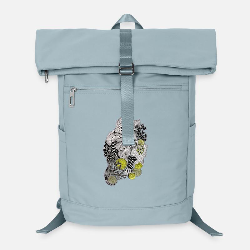Organic Pattern Flower Yellow Black Laptop Backpack