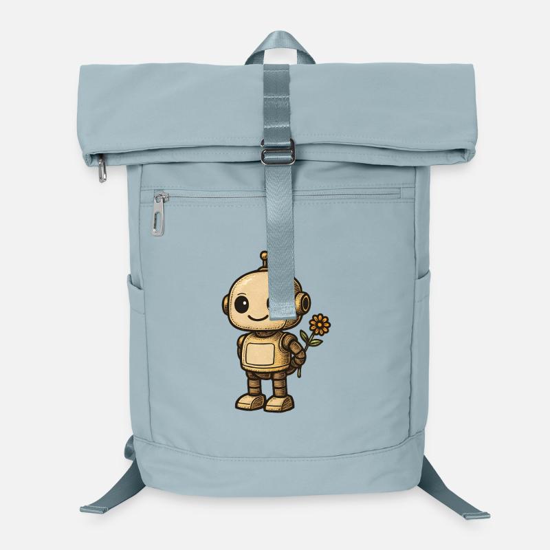 Retro robot with flower Laptop Backpack