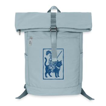 Frog Knight - Woodcut Fantasy Art - Laptop Backpack - ice blue - Front