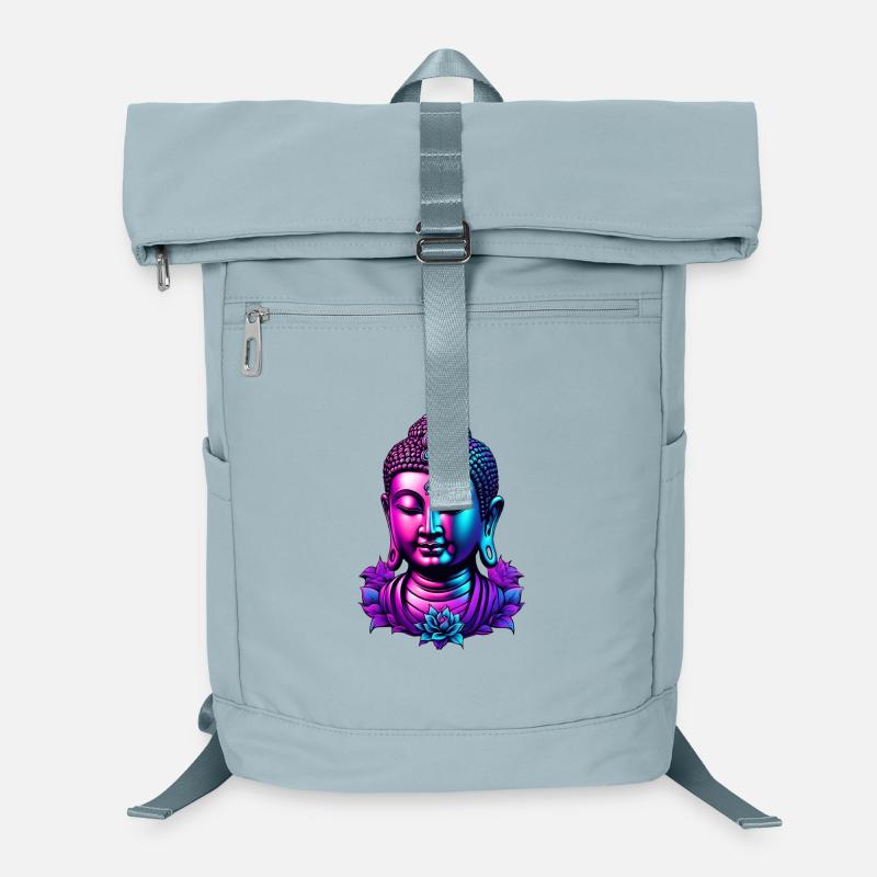Neon Buddha Blossom Aura - Laptop Backpack - ice blue