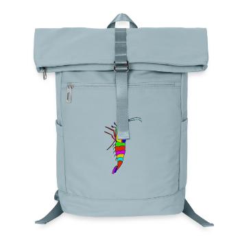 Bunter Garnelen-Panorama - Laptop-Rucksack  - Eisblau - Vorne